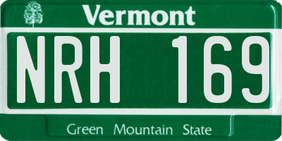 VT license plate NRH169