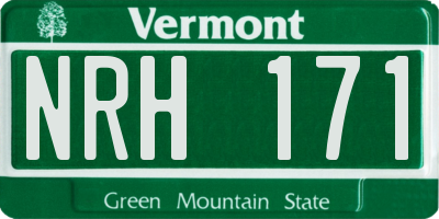 VT license plate NRH171