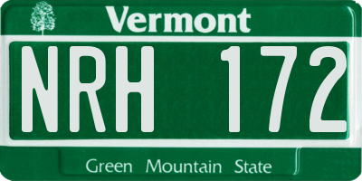 VT license plate NRH172