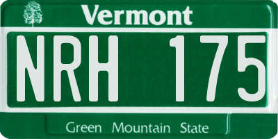 VT license plate NRH175