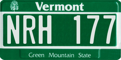 VT license plate NRH177