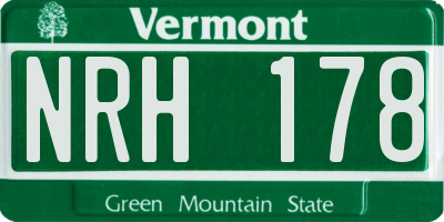 VT license plate NRH178