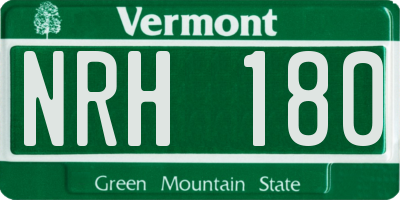 VT license plate NRH180