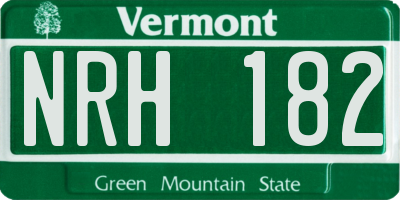 VT license plate NRH182