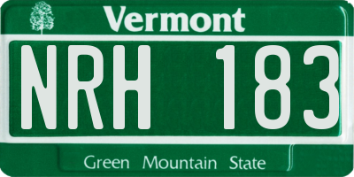 VT license plate NRH183