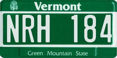 VT license plate NRH184
