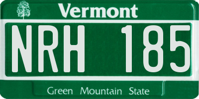 VT license plate NRH185