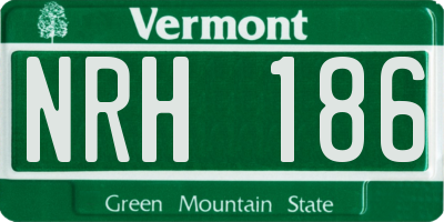 VT license plate NRH186