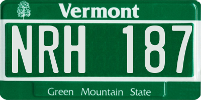 VT license plate NRH187