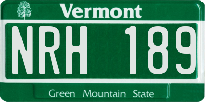 VT license plate NRH189