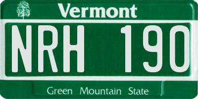 VT license plate NRH190