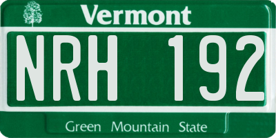 VT license plate NRH192