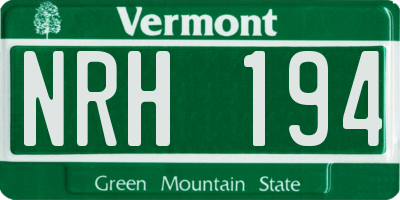 VT license plate NRH194