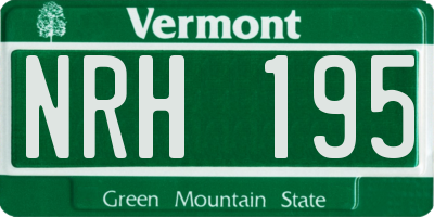 VT license plate NRH195