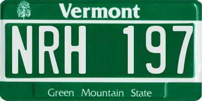 VT license plate NRH197