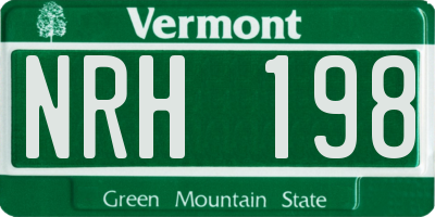 VT license plate NRH198