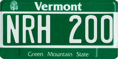 VT license plate NRH200