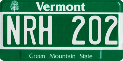 VT license plate NRH202