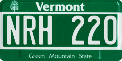 VT license plate NRH220