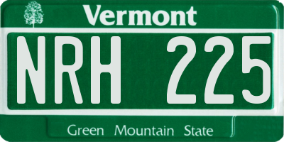 VT license plate NRH225