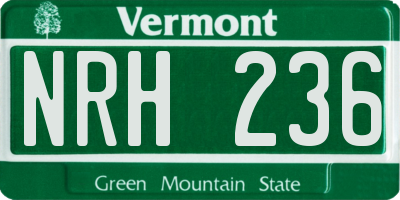 VT license plate NRH236