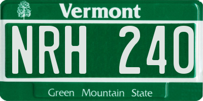 VT license plate NRH240