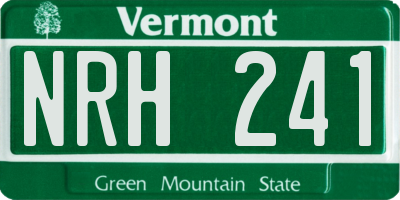 VT license plate NRH241