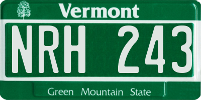 VT license plate NRH243