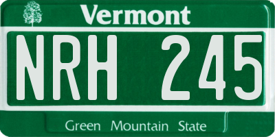 VT license plate NRH245