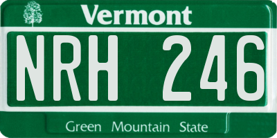 VT license plate NRH246