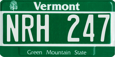 VT license plate NRH247