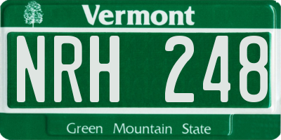 VT license plate NRH248