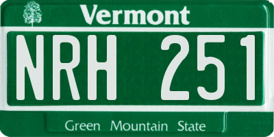 VT license plate NRH251