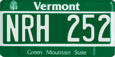 VT license plate NRH252