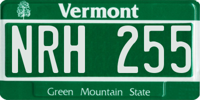 VT license plate NRH255