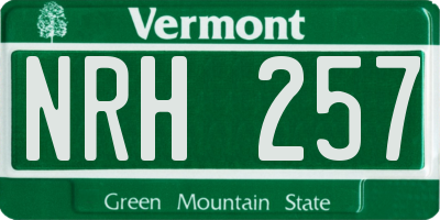 VT license plate NRH257
