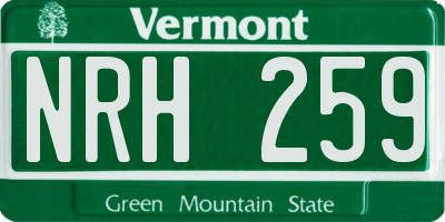 VT license plate NRH259