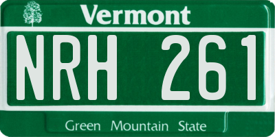 VT license plate NRH261
