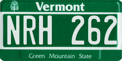 VT license plate NRH262