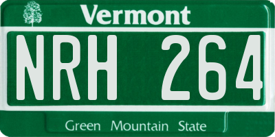 VT license plate NRH264