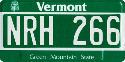 VT license plate NRH266
