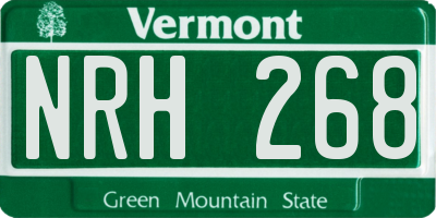 VT license plate NRH268