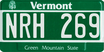 VT license plate NRH269
