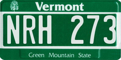 VT license plate NRH273