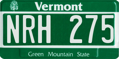 VT license plate NRH275
