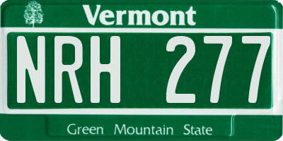 VT license plate NRH277