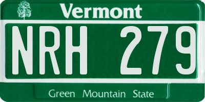 VT license plate NRH279