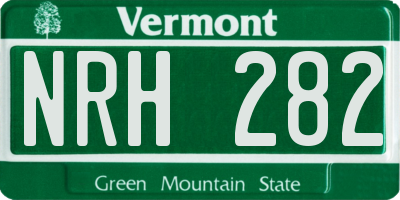 VT license plate NRH282