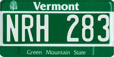 VT license plate NRH283