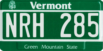 VT license plate NRH285